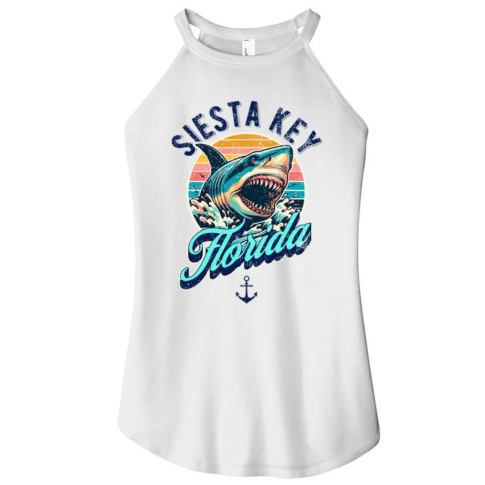 Siesta Key Beach Florida Usa Shark Women's Perfect Tri Rocker Tank
