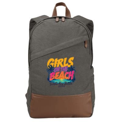 Siesta Key Beach Trip 2024 Gift Cotton Canvas Backpack