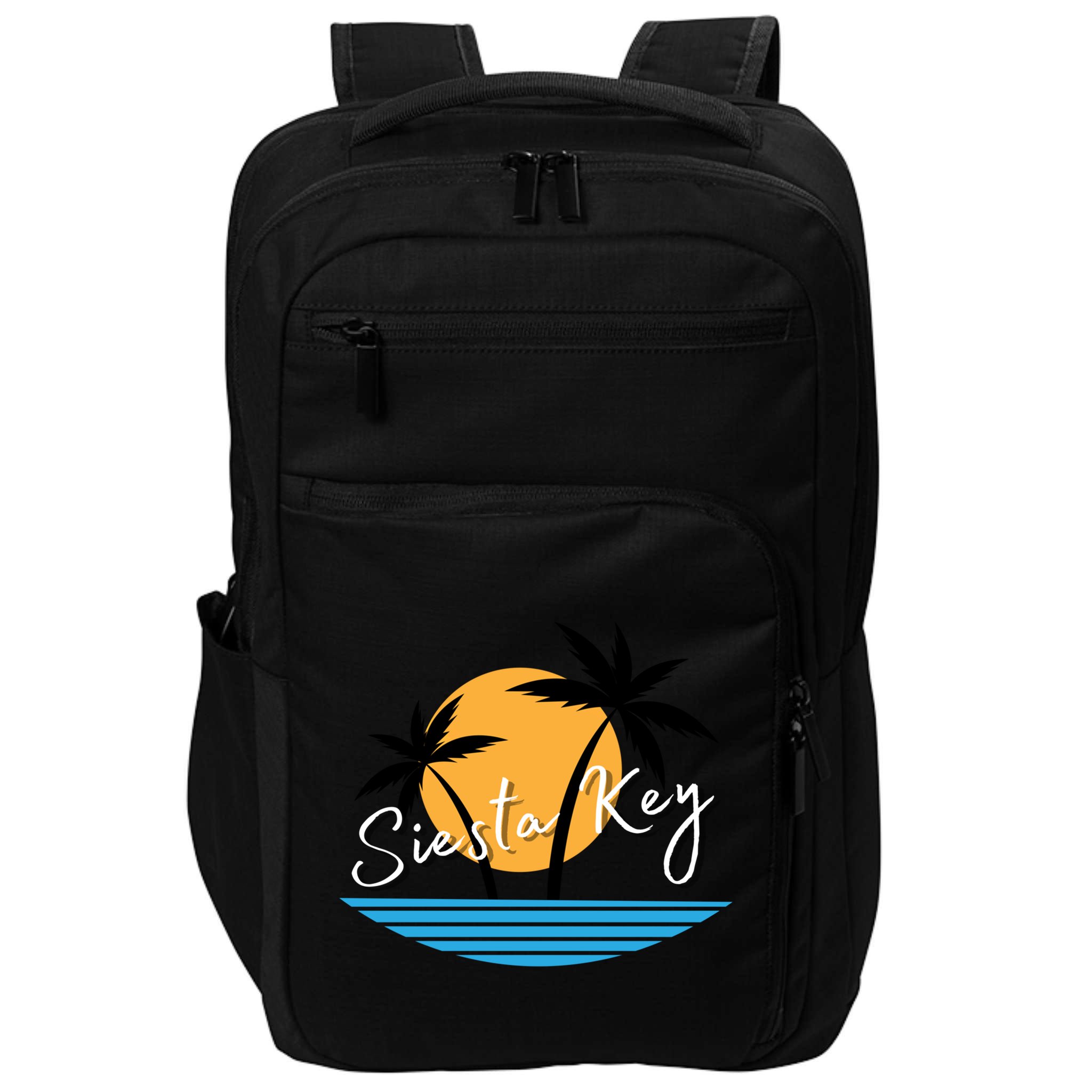 Siesta Key Beach Palm Tree Vacation Trip Matching Group Gift Impact Tech Backpack