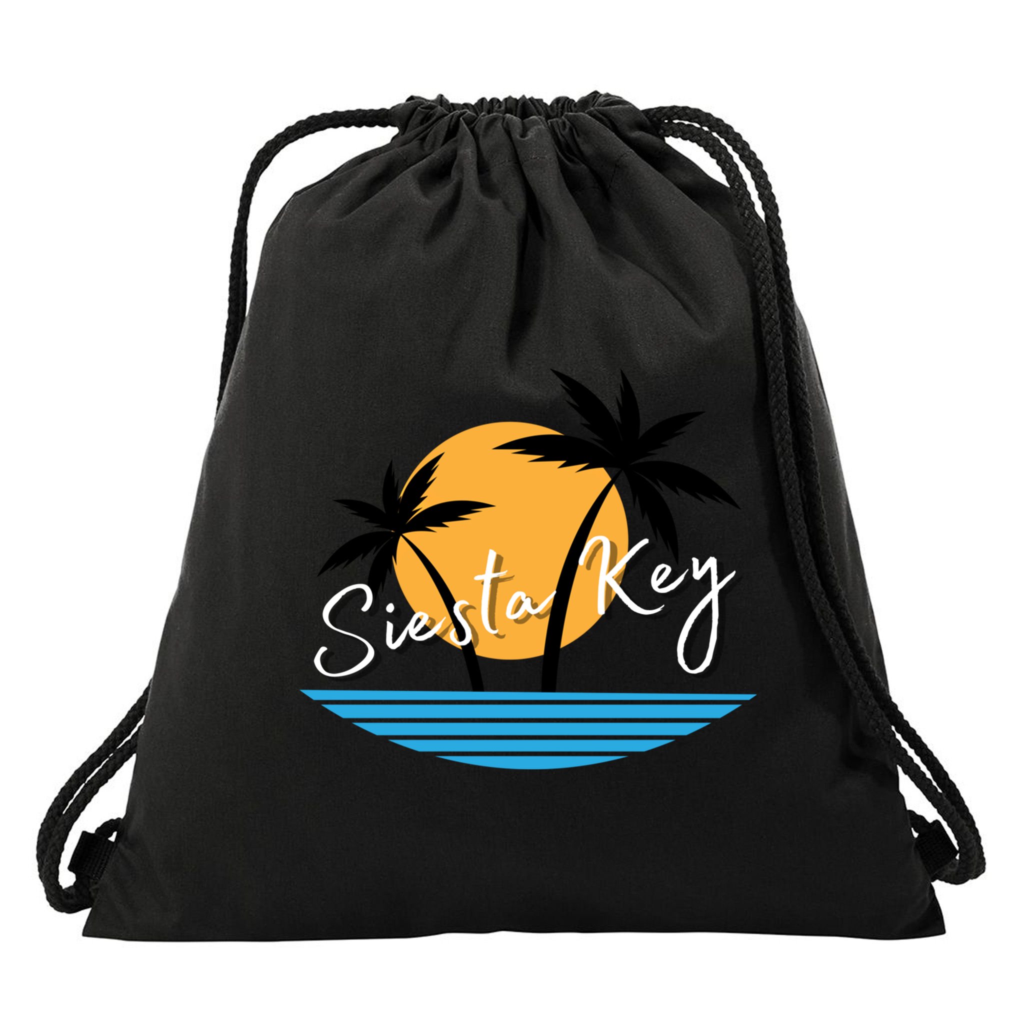 Siesta Key Beach Palm Tree Vacation Trip Matching Group Gift Drawstring Bag