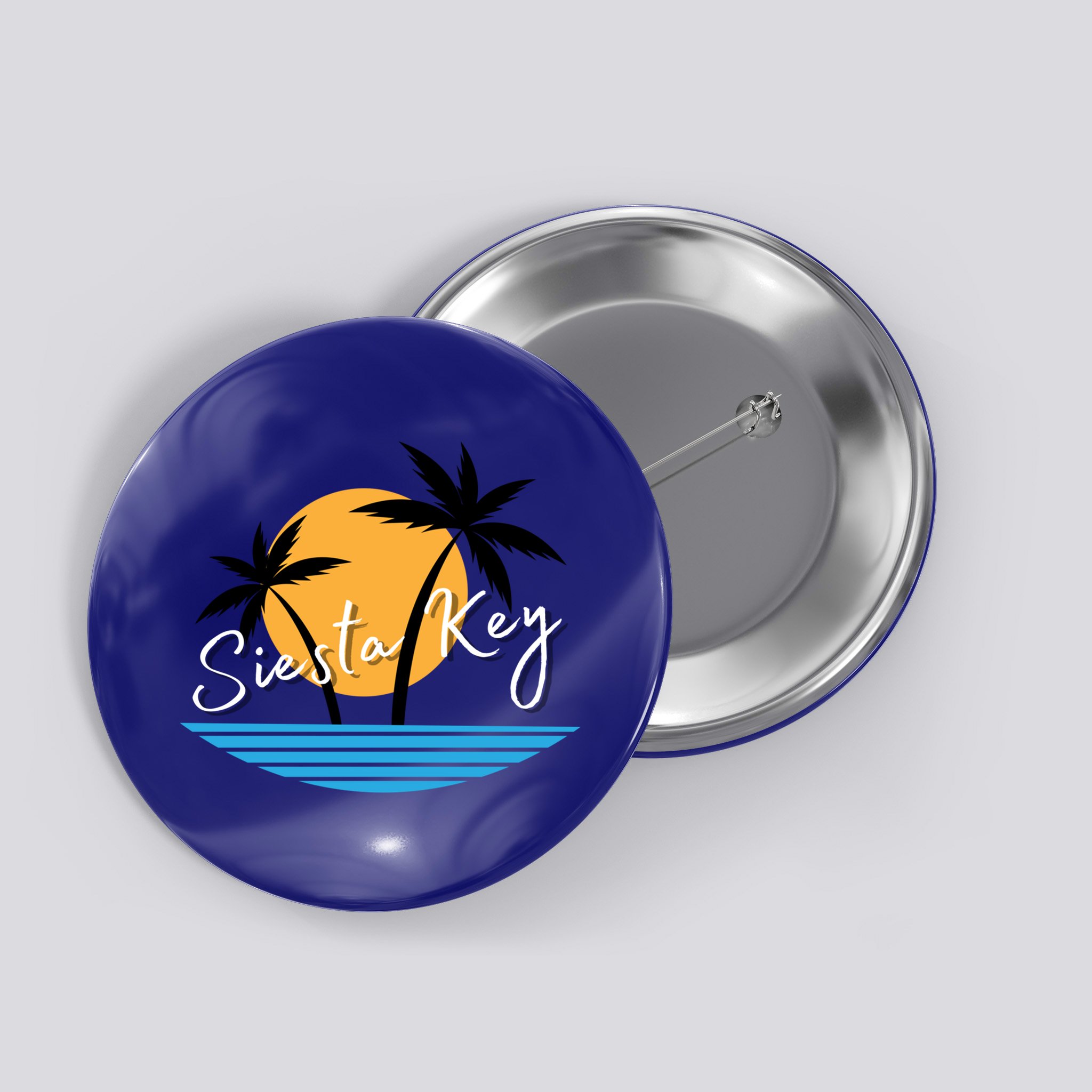 Siesta Key Beach Palm Tree Vacation Trip Matching Group Gift Button