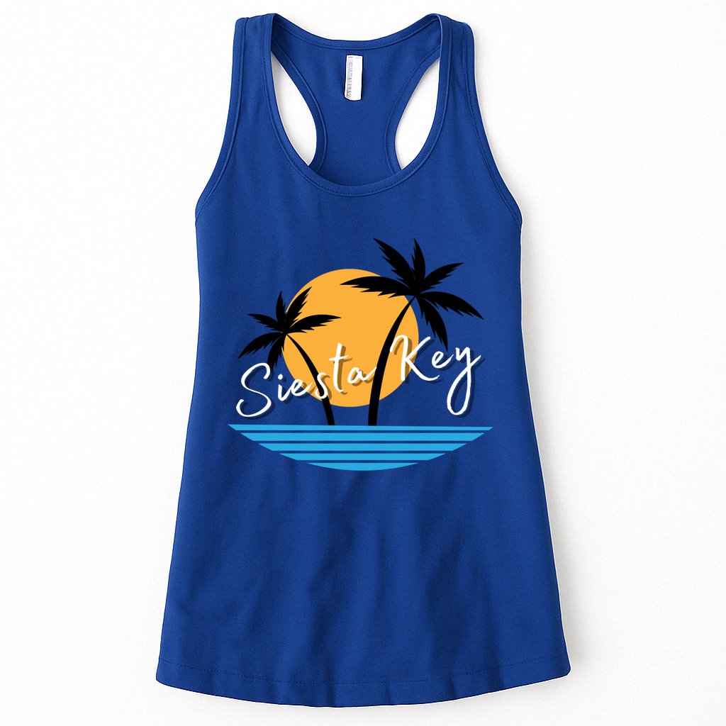 Siesta Key Beach Palm Tree Vacation Trip Matching Group Gift Womens Tank Top