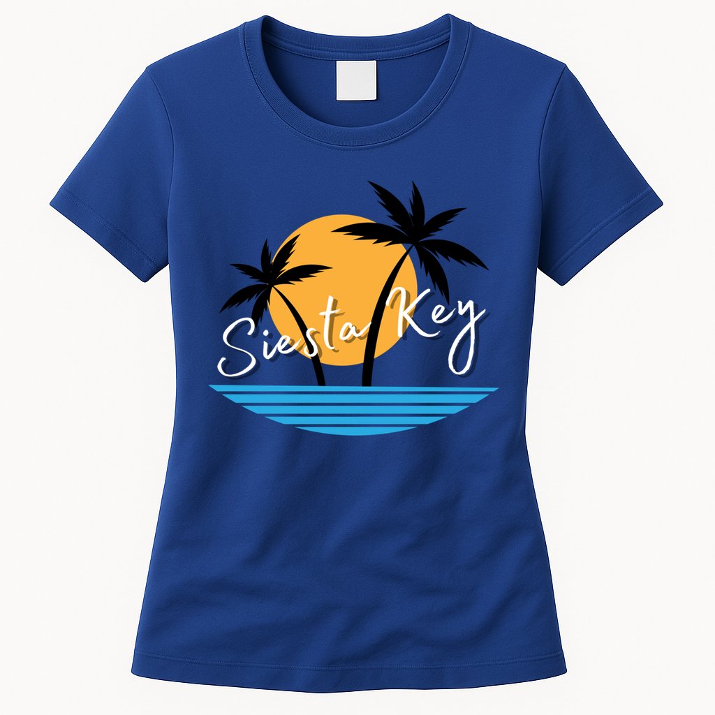Siesta Key Beach Palm Tree Vacation Trip Matching Group Gift Womens T-Shirt