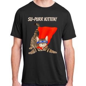 Supurr Kitten Cute Super Hero Cat Adult ChromaSoft Performance T-Shirt