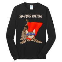 Supurr Kitten Cute Super Hero Cat Tall Long Sleeve T-Shirt