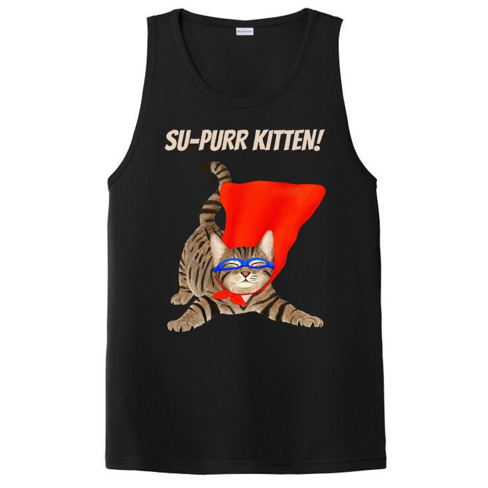 Supurr Kitten Cute Super Hero Cat PosiCharge Competitor Tank