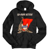 Supurr Kitten Cute Super Hero Cat Tie Dye Hoodie