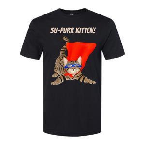 Supurr Kitten Cute Super Hero Cat Softstyle CVC T-Shirt