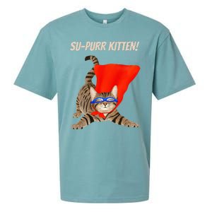 Supurr Kitten Cute Super Hero Cat Sueded Cloud Jersey T-Shirt