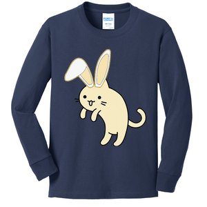 Sneaky Kitty Cartoon Easter Bunny Kids Long Sleeve Shirt