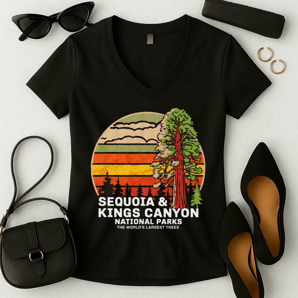 Sequoia Kings Canyon National Parks Women's V-Neck T-Shirt