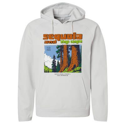 Sequoia Kings Canyon National Parks Vintage Performance Fleece Hoodie