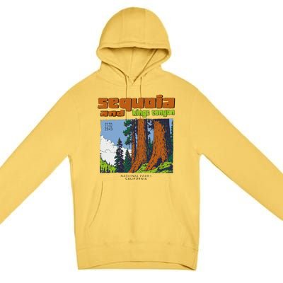 Sequoia Kings Canyon National Parks Vintage Premium Pullover Hoodie