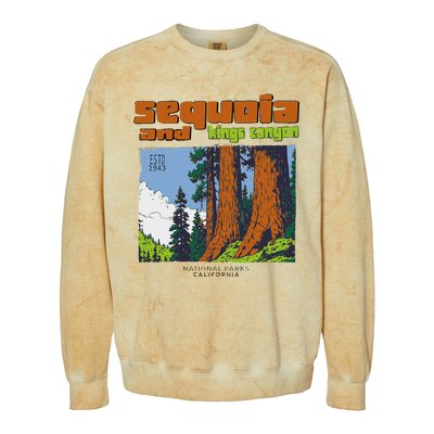 Sequoia Kings Canyon National Parks Vintage Colorblast Crewneck Sweatshirt