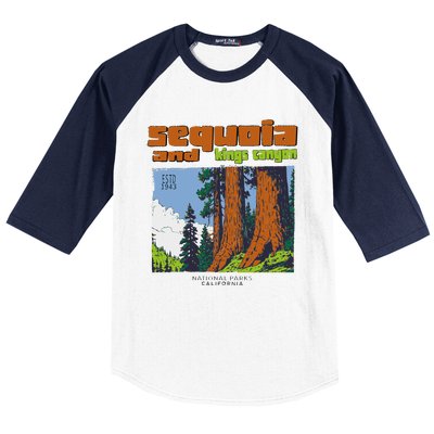 Sequoia Kings Canyon National Parks Vintage Baseball Sleeve Shirt