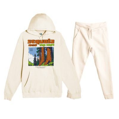 Sequoia Kings Canyon National Parks Vintage Premium Hooded Sweatsuit Set