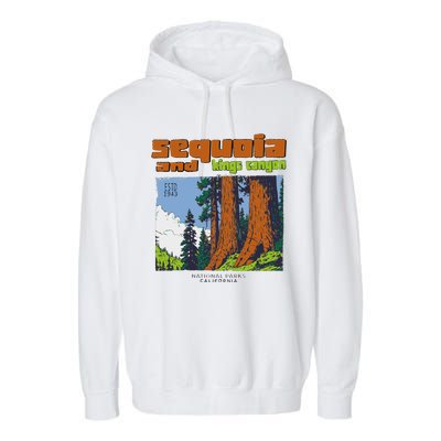 Sequoia Kings Canyon National Parks Vintage Garment-Dyed Fleece Hoodie