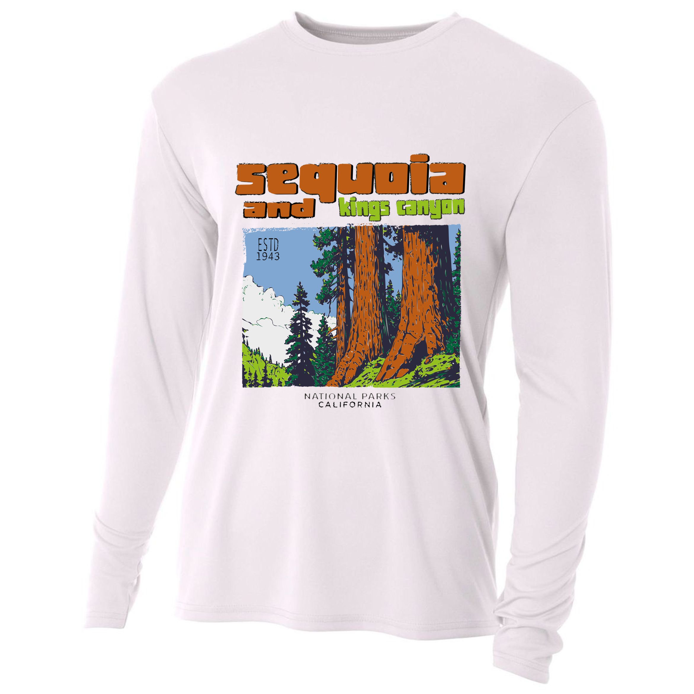 Sequoia Kings Canyon National Parks Vintage Cooling Performance Long Sleeve Crew