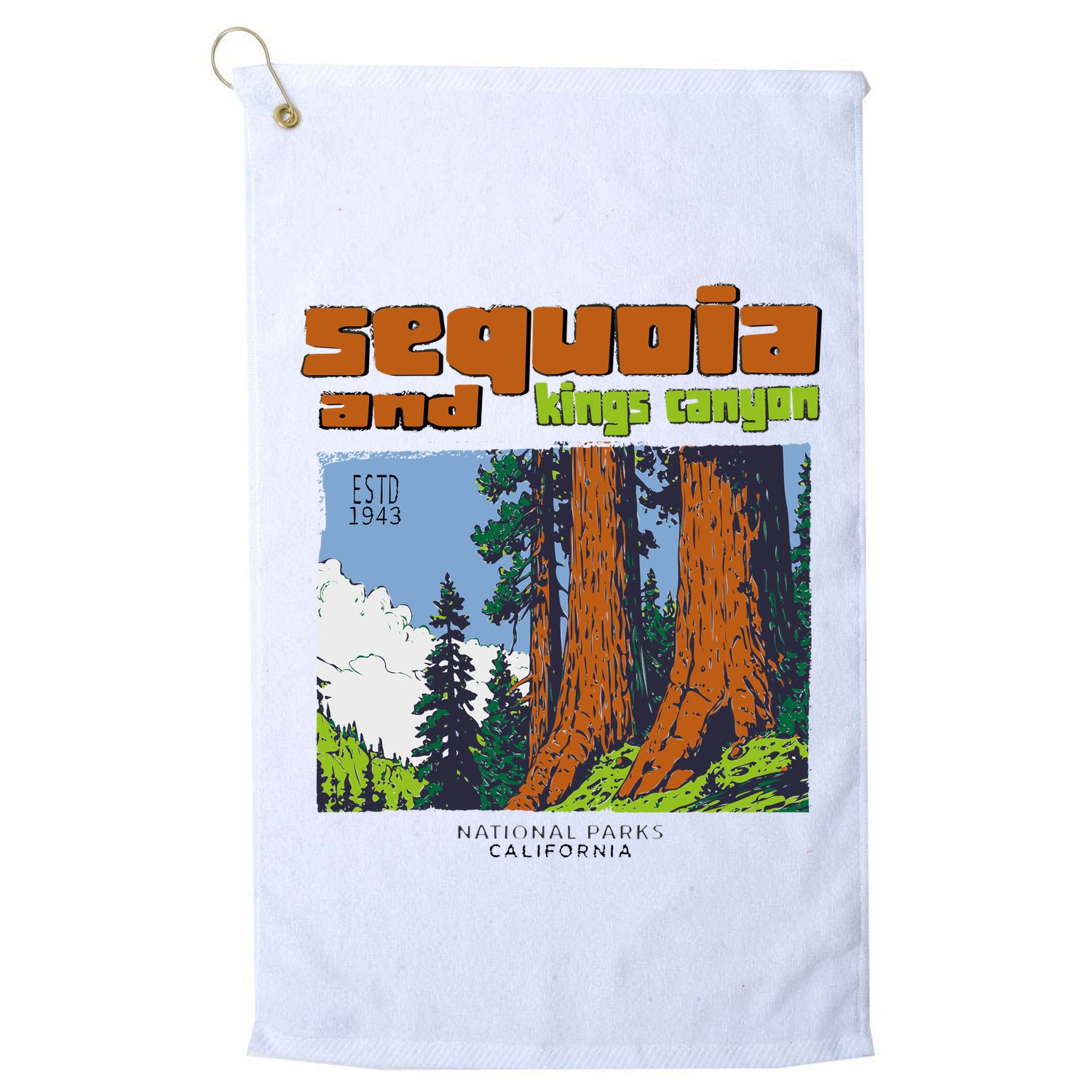 Sequoia Kings Canyon National Parks Vintage Golf Towel
