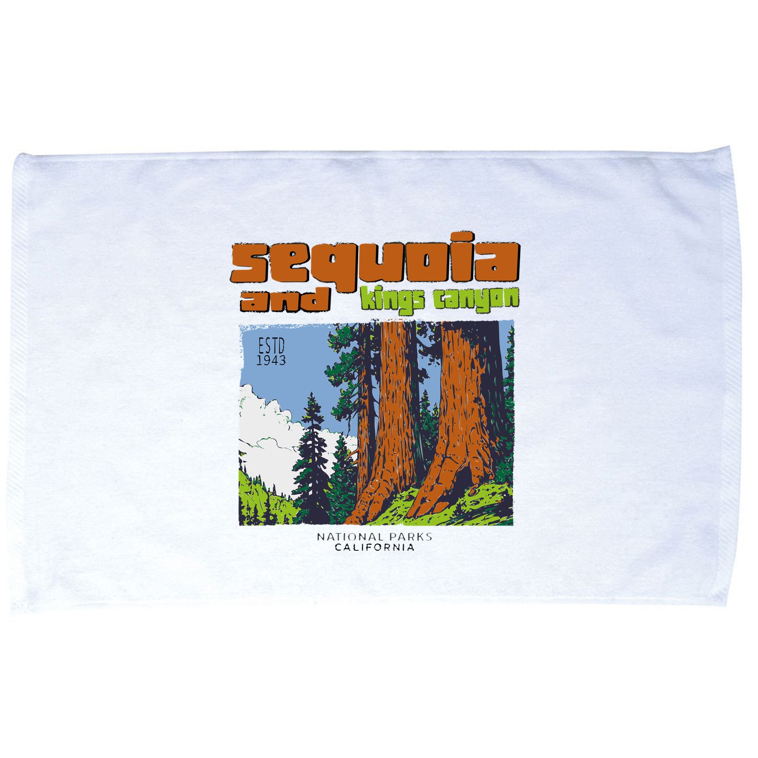 Sequoia Kings Canyon National Parks Vintage Microfiber Hand Towel