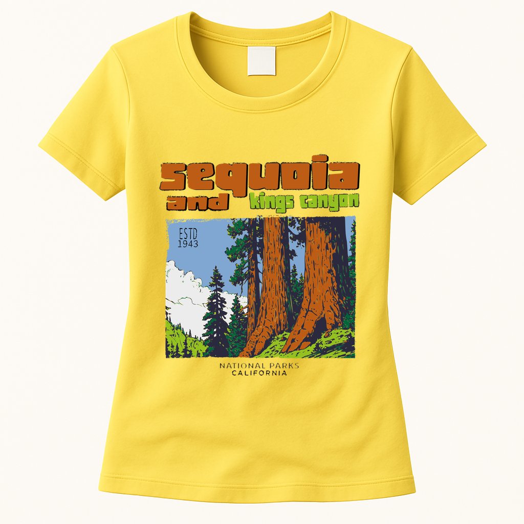 Sequoia Kings Canyon National Parks Vintage Womens T-Shirt