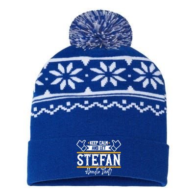 Stefan Keep Calm And Let Stefan Handle That Great Gift USA-Made Snowflake Beanie