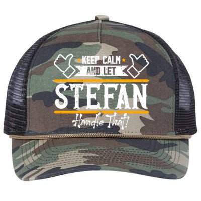 Stefan Keep Calm And Let Stefan Handle That Great Gift Retro Rope Trucker Hat Cap