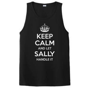 Sally Keep Calm Personalized Name Funny Birthday PosiCharge Competitor Tank