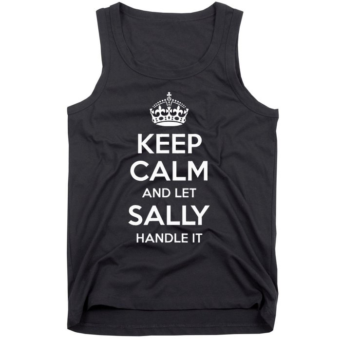 Sally Keep Calm Personalized Name Funny Birthday Tank Top