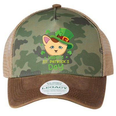 Shamrock Kawaii Cat Cute Cat Happy Saint Patrick Day Cute Gift Legacy Tie Dye Trucker Hat