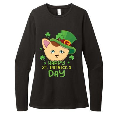 Shamrock Kawaii Cat Cute Cat Happy Saint Patrick Day Cute Gift Womens CVC Long Sleeve Shirt