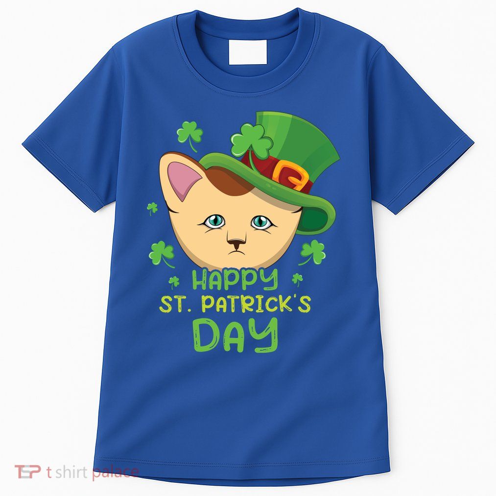 Shamrock Kawaii Cat Cute Cat Happy Saint Patrick Day Cute Gift Tall T-Shirt