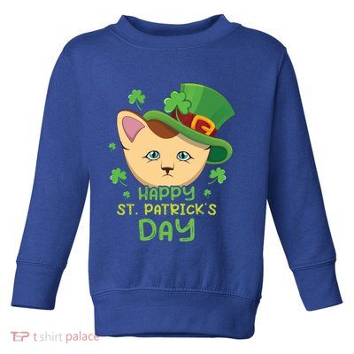 Shamrock Kawaii Cat Cute Cat Happy Saint Patrick Day Cute Gift Toddler Sweatshirt
