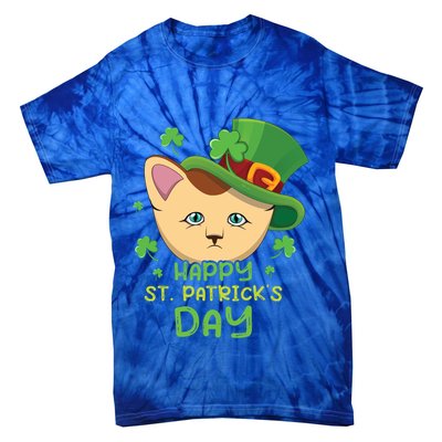 Shamrock Kawaii Cat Cute Cat Happy Saint Patrick Day Cute Gift Tie-Dye T-Shirt
