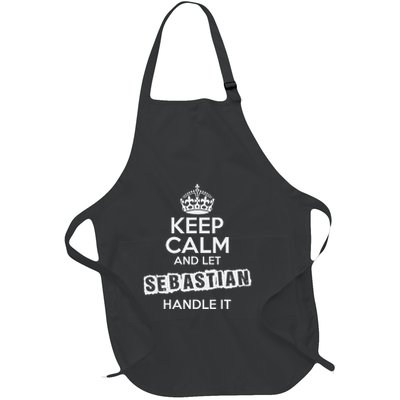 Sebastian Keep Calm And Let Sebastian Handle It Full-Length Apron With Pockets