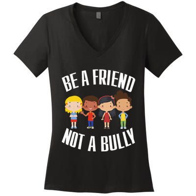 Spread Kindness Choose Friendship Over Bullying Women's V-Neck T-Shirt