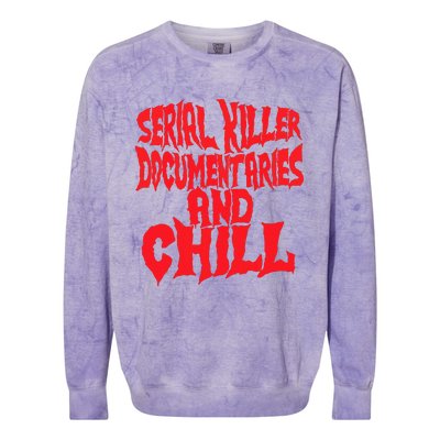 Serial Killer Documentaries And Chill Halloween Colorblast Crewneck Sweatshirt