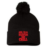 Serial Killer Documentaries And Chill Halloween Pom Pom 12in Knit Beanie