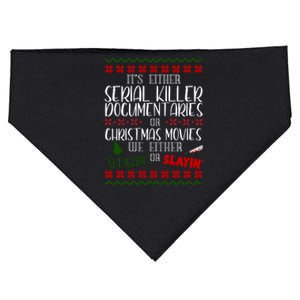 Serial Killer Document Christmas Movies Sleighin Or Slayin Ugly USA-Made Doggie Bandana