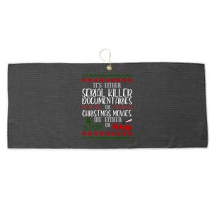 Serial Killer Document Christmas Movies Sleighin Or Slayin Ugly Large Microfiber Waffle Golf Towel