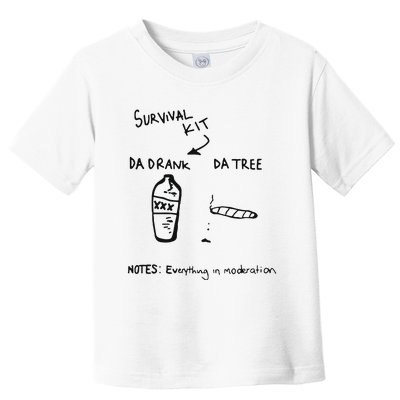 Survival Kit Da Drank Da Tree Notes Everything In Moderation Toddler T-Shirt