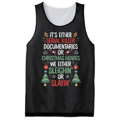 Serial Killer Documentaries Or Christmas Movies Funny Xmas Mesh Reversible Basketball Jersey Tank