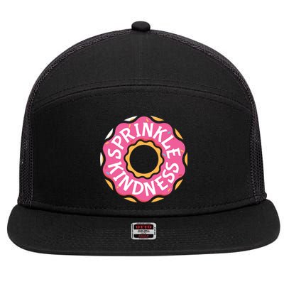 Sprinkle Kindness Donut Graphic Plus Size Shirt For Girl Boy Unisex 7 Panel Mesh Trucker Snapback Hat