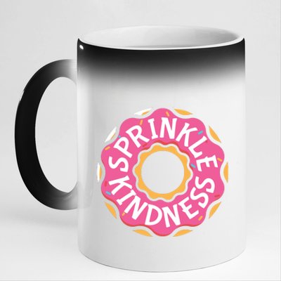 Sprinkle Kindness Donut Graphic Plus Size Shirt For Girl Boy Unisex 11oz Black Color Changing Mug