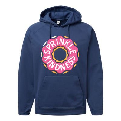 Sprinkle Kindness Donut Graphic Plus Size Shirt For Girl Boy Unisex Performance Fleece Hoodie