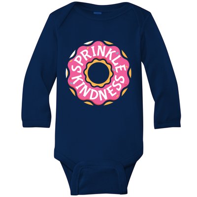 Sprinkle Kindness Donut Graphic Plus Size Shirt For Girl Boy Unisex Baby Long Sleeve Bodysuit