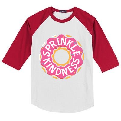 Sprinkle Kindness Donut Graphic Plus Size Shirt For Girl Boy Unisex Kids Colorblock Raglan Jersey