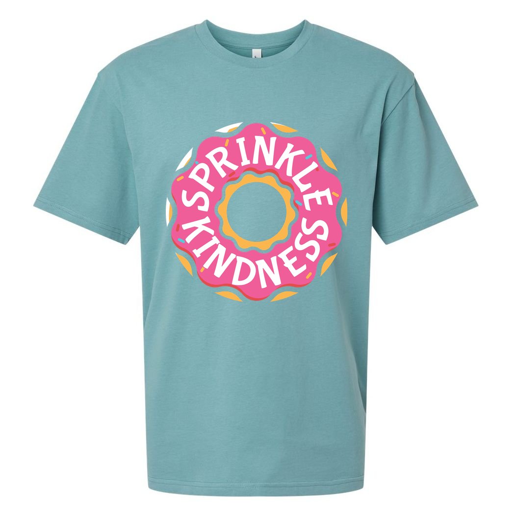 Sprinkle Kindness Donut Graphic Plus Size Shirt For Girl Boy Unisex Sueded Cloud Jersey T-Shirt