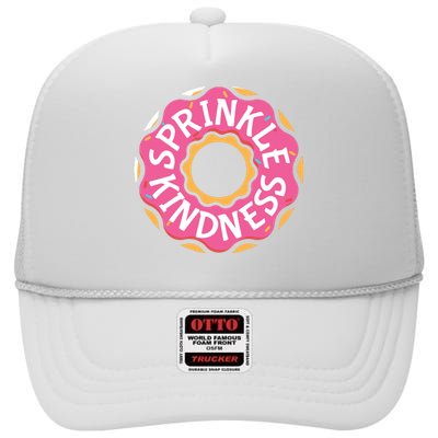 Sprinkle Kindness Donut Graphic Plus Size Shirt For Girl Boy Unisex High Crown Mesh Back Trucker Hat