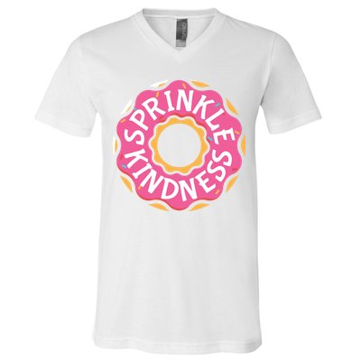 Sprinkle Kindness Donut Graphic Plus Size Shirt For Girl Boy Unisex V-Neck T-Shirt
